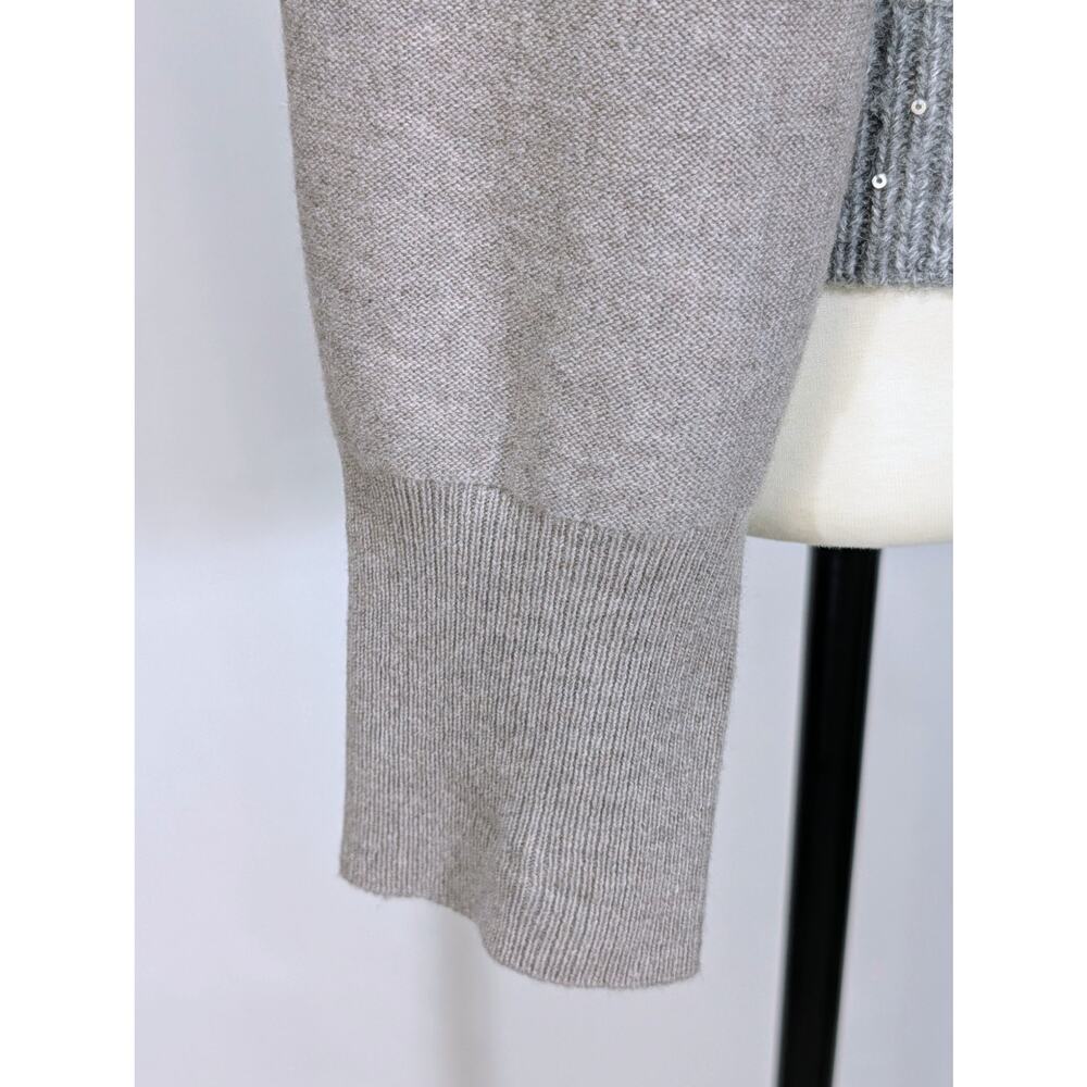 Fabiana Filippi Wool Cashmere Silk Sequin Cardigan Zip Front IT44 Small Italy - Picture 10 of 13